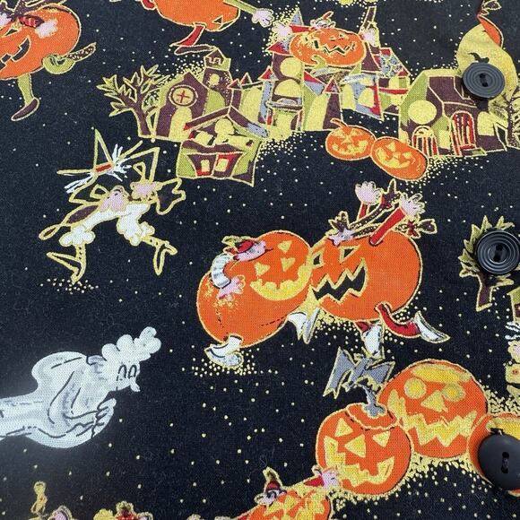 Basic Editions VTG Halloween Vest Womens Large Witch Pumpkin Ghost Cat Haunted - Picture 4 of 9